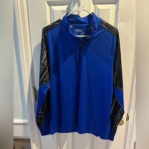 NWT Sports Illustrated Men’s Med Raglan 1/4 Zip Blue Black Polyester‎